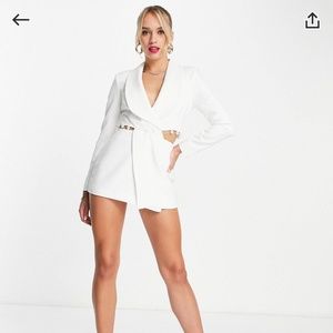Lavish Alice cut-out detail blazer dress with pearl trim